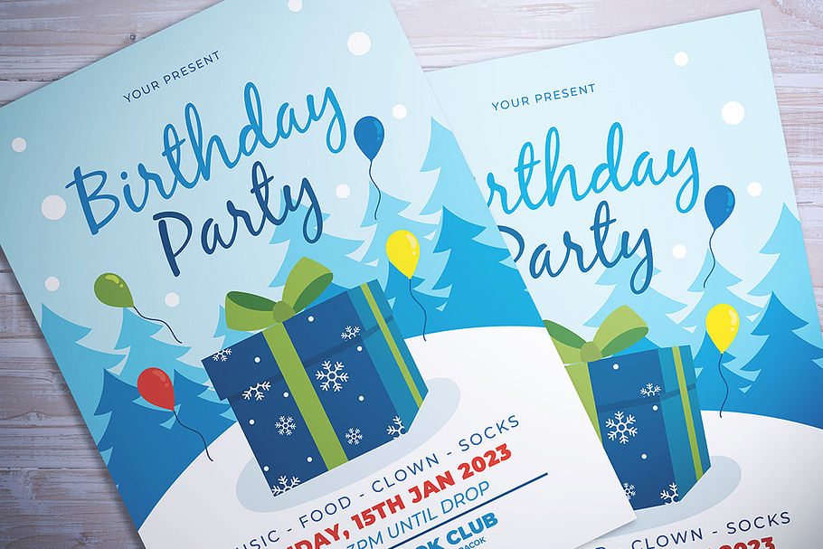 Winter Birthday Flyer in Flyer Templates - product preview 8