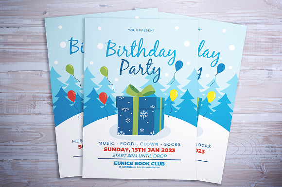Winter Birthday Flyer in Flyer Templates - product preview 1