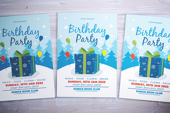 Winter Birthday Flyer in Flyer Templates - product preview 2