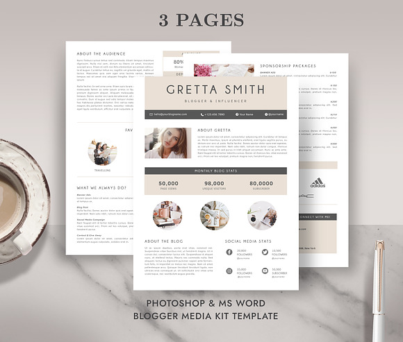 Media Kit for Blogger BM005 in Flyer Templates - product preview 1