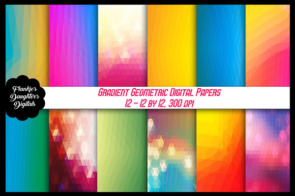 Gradient Geometric Digital Papers