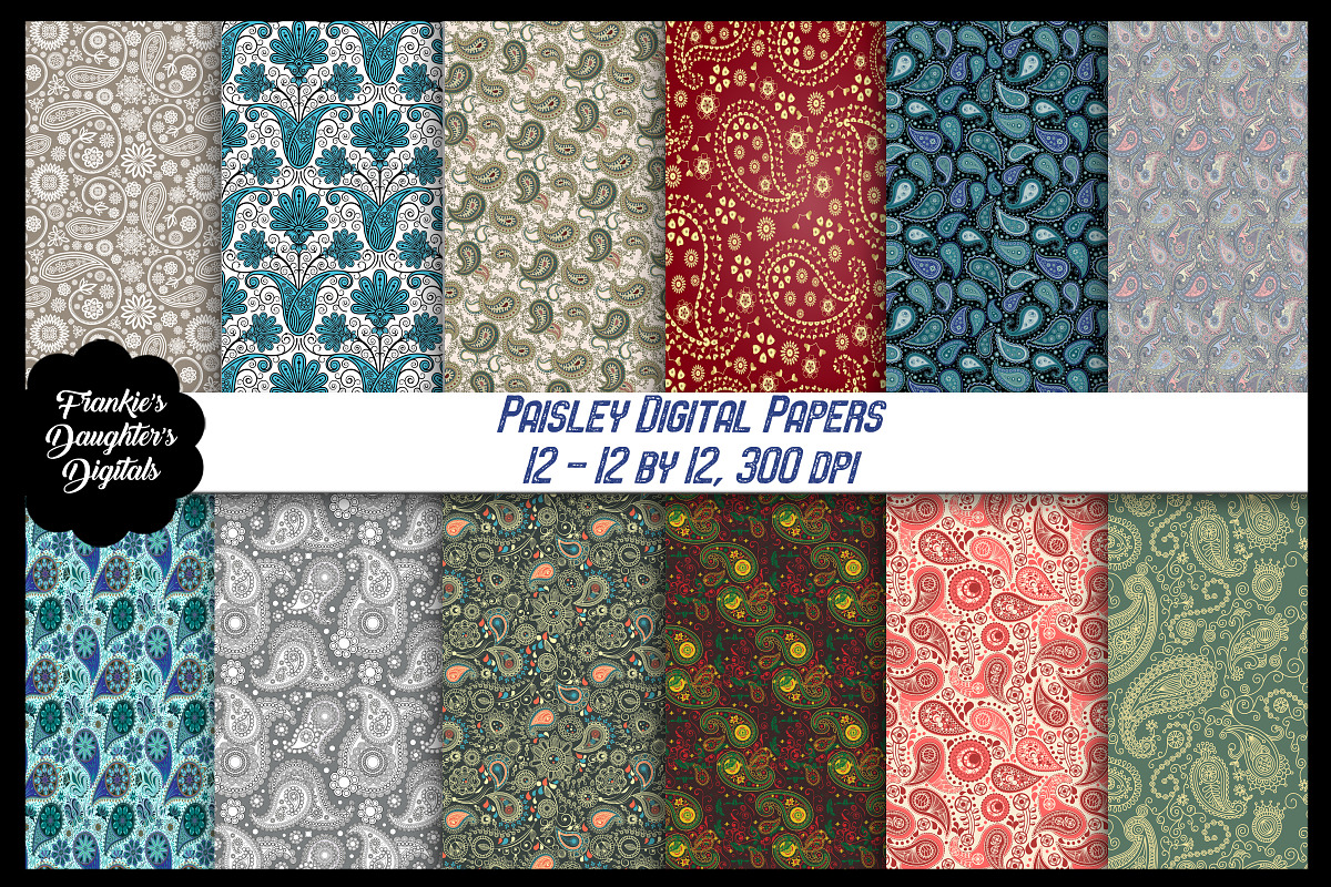 Paisley Variety Digital Papers in Patterns - product preview 8