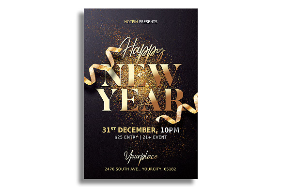 New Year Eve Flyer Template in Flyer Templates - product preview 2
