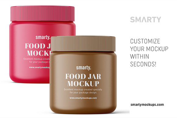 Matt food jar mockup in Product Mockups - product preview 2