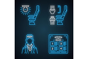 Aviation services icons set