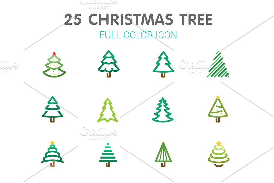 Christmas Tree Color Icon in Icons - product preview 8