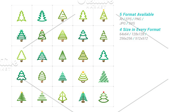 Christmas Tree Color Icon in Icons - product preview 1