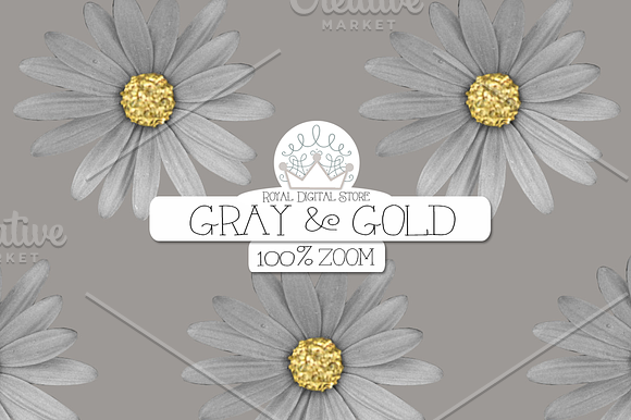 GRAY and GOLD digital paper in Patterns - product preview 3