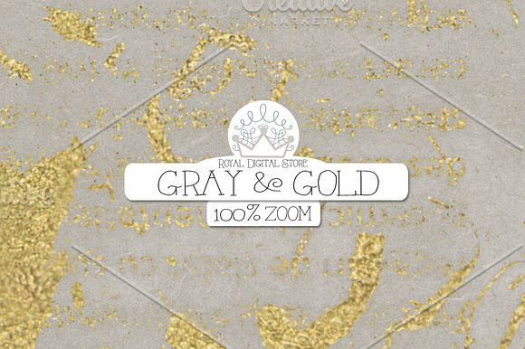 GRAY and GOLD digital paper in Patterns - product preview 4