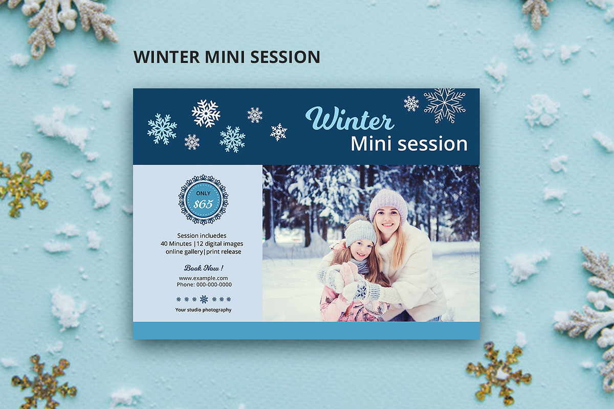 Winter Mini Session-V1117 in Flyer Templates - product preview 8