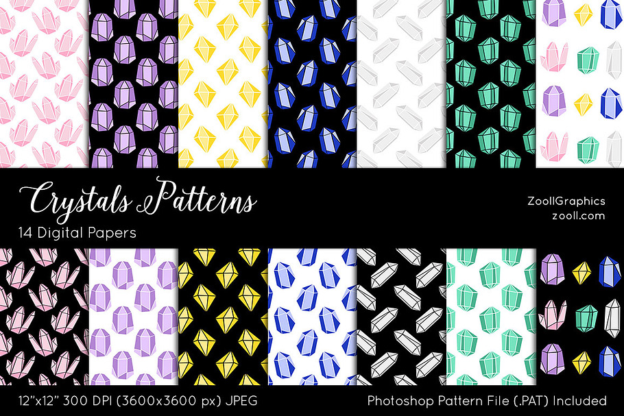 Crystals Digital Papers in Patterns - product preview 8