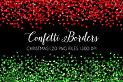 Christmas Glitter Confetti Border