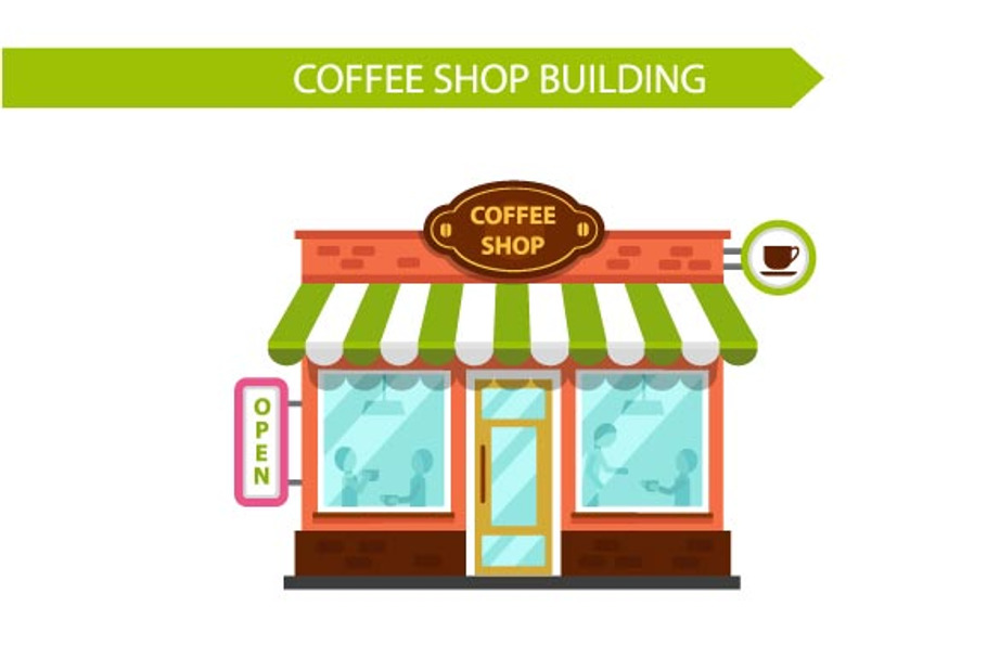 Vector Coffee Shop Building