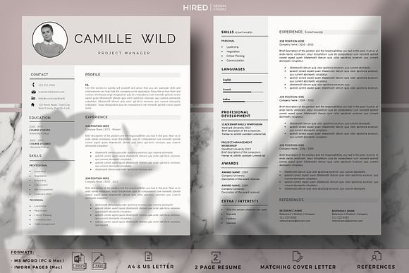 Professional CV for Project Manager in Resume Templates - product preview 1