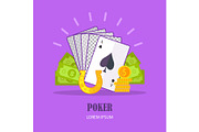 Poker Concept Vector Illustration In
