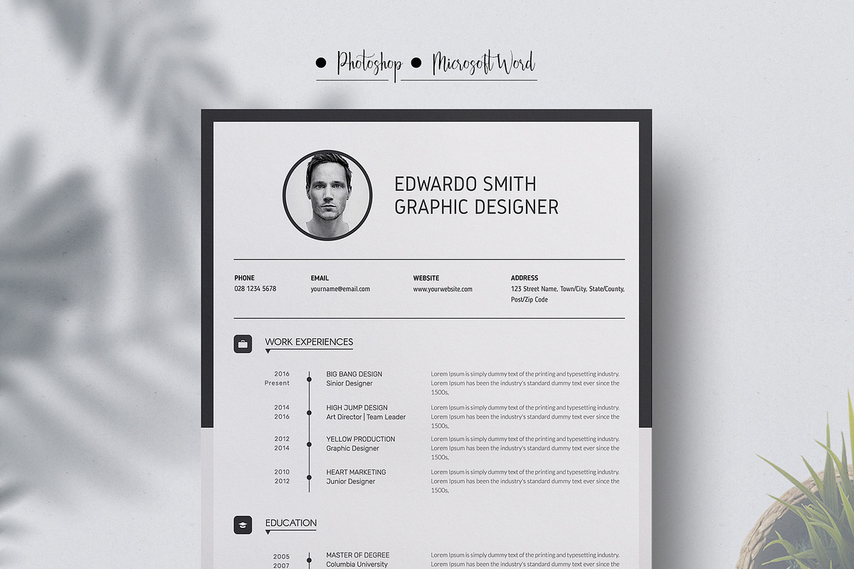 Word Resume/CV in Resume Templates - product preview 8