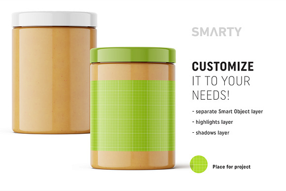 Peanut butter jar mockup in Product Mockups - product preview 1