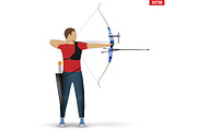 Archer with Compound Bow Archery