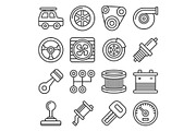 Automotive Car Service Icons Set on