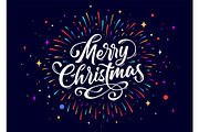 Merry Christmas. Lettering text for
