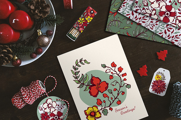 Winter Floral Patterns & Elements in Illustrations - product preview 1