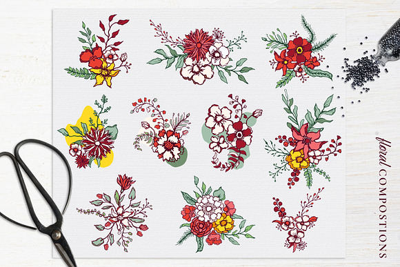 Winter Floral Patterns & Elements in Illustrations - product preview 6