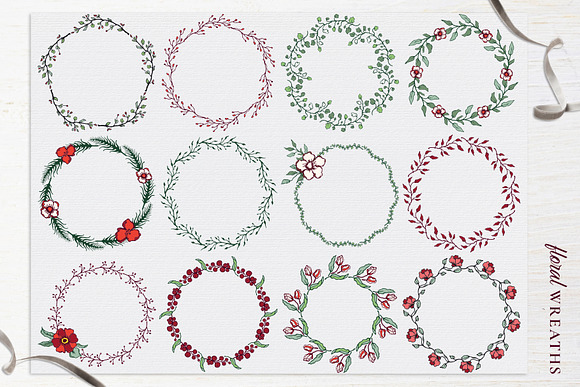 Winter Floral Patterns & Elements in Illustrations - product preview 11