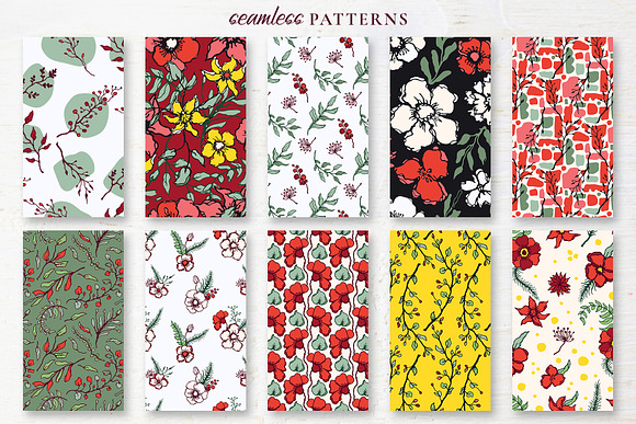 Winter Floral Patterns & Elements in Illustrations - product preview 14