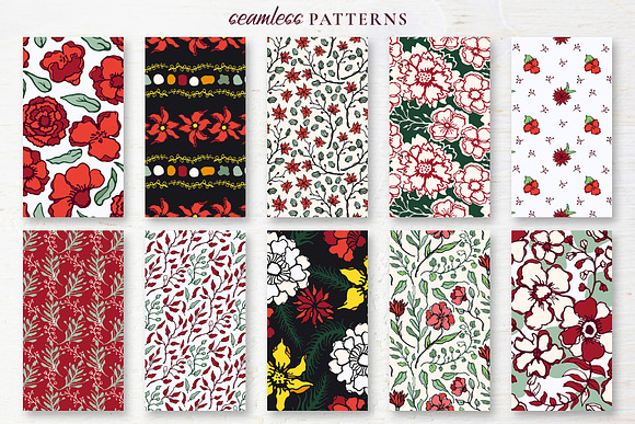 Winter Floral Patterns & Elements in Illustrations - product preview 15