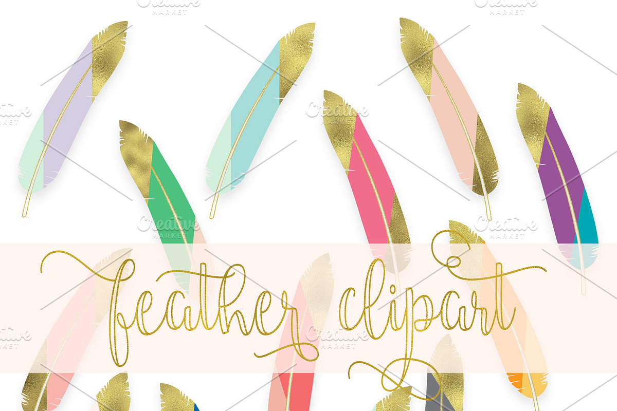 Feathers clipart - gold tip feathers in Graphics - product preview 8