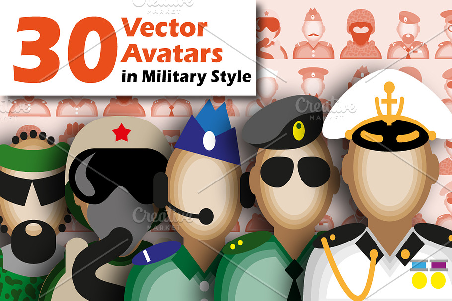 30 Military Avatars. in Military Icons - product preview 8
