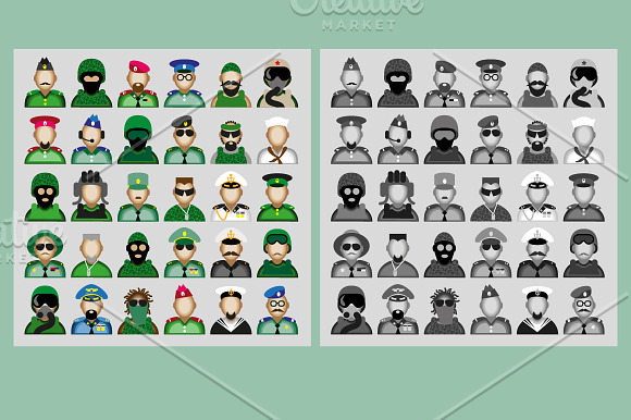 30 Military Avatars. in Military Icons - product preview 1