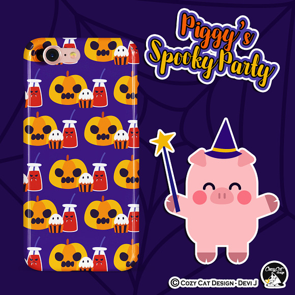 Piggy Spooky Party Digital Clip Art in Illustrations - product preview 5