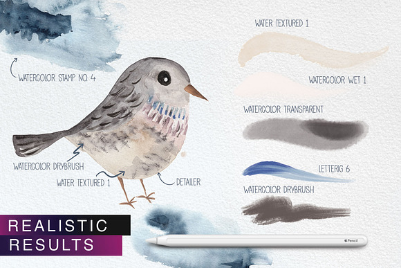 Procreate 5 Watercolor Brush Bundle in Add-Ons - product preview 1