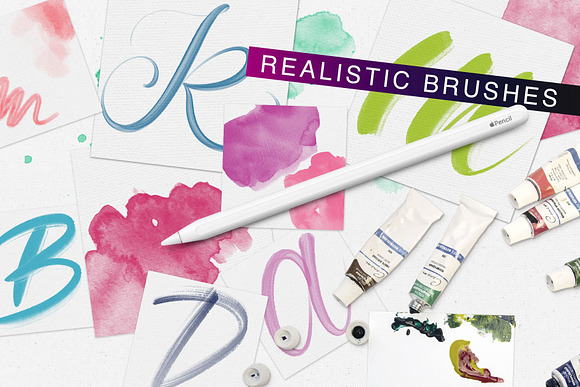 Procreate 5 Watercolor Brush Bundle in Add-Ons - product preview 4
