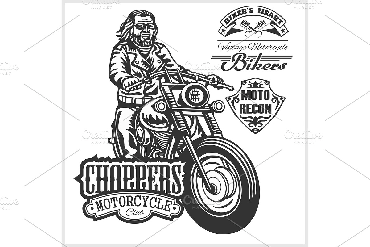 Custom motorcycles club Badge or in Illustrations - product preview 8