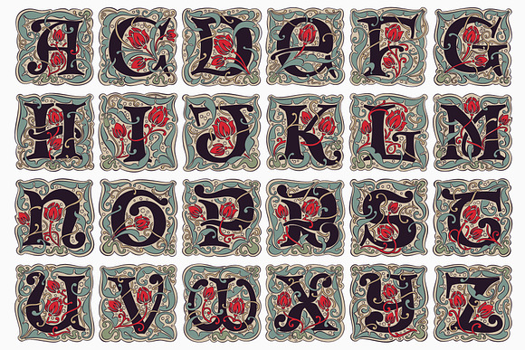 Antique Initials font in Blackletter Fonts - product preview 2