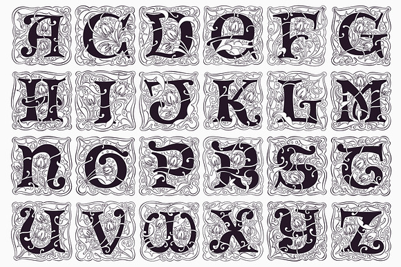 Antique Initials font in Blackletter Fonts - product preview 3
