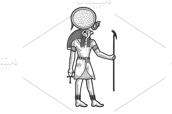 Ra Ancient Egyptian god sun sketch
