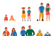 People generations icons set