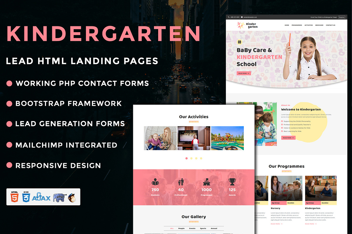 Kindergarten - Landing Page Template in Landing Page Templates - product preview 8