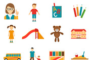 Kindergarten icons set