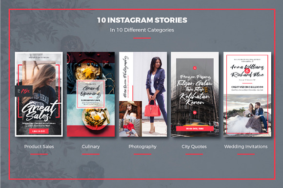 10 Bright Red Instagram Stories in Instagram Templates - product preview 2