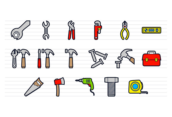 Hardware Tools Icons Set in Icons - product preview 2