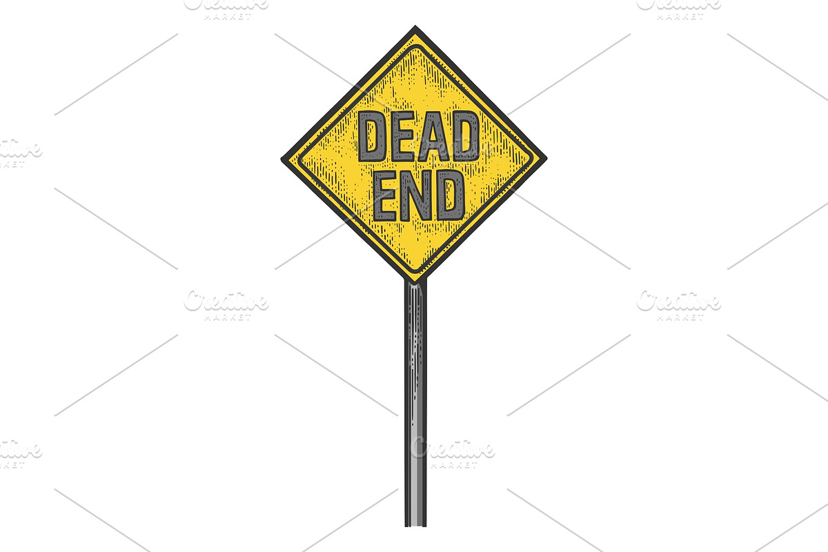Dead end road sign sketch vector in Objects - product preview 8