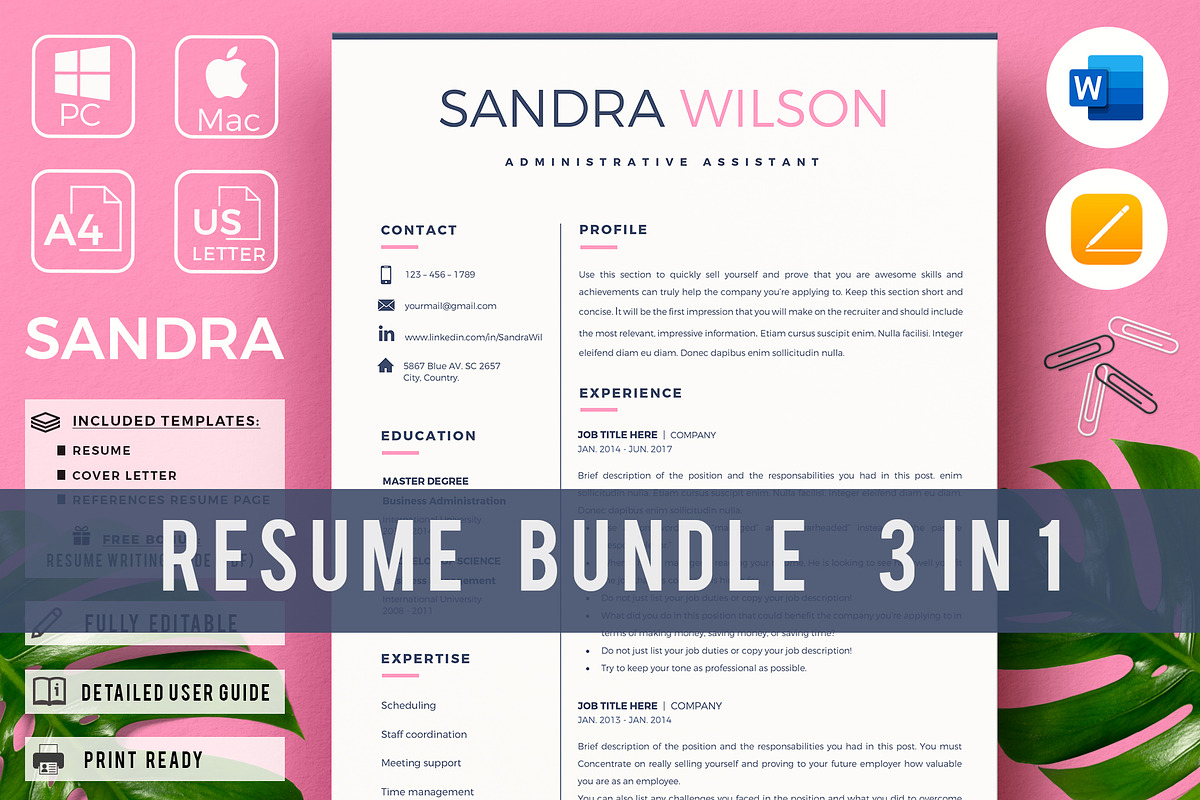 Administrative Assistant Resume CV in Resume Templates - product preview 8