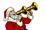 Santa Claus with a megaphone