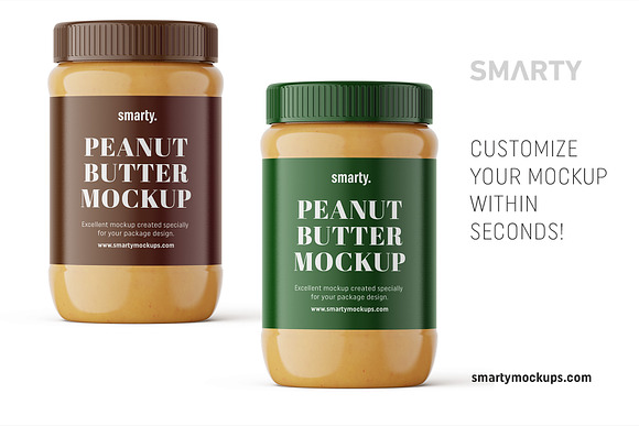 Peanut butter jar mockup in Product Mockups - product preview 2