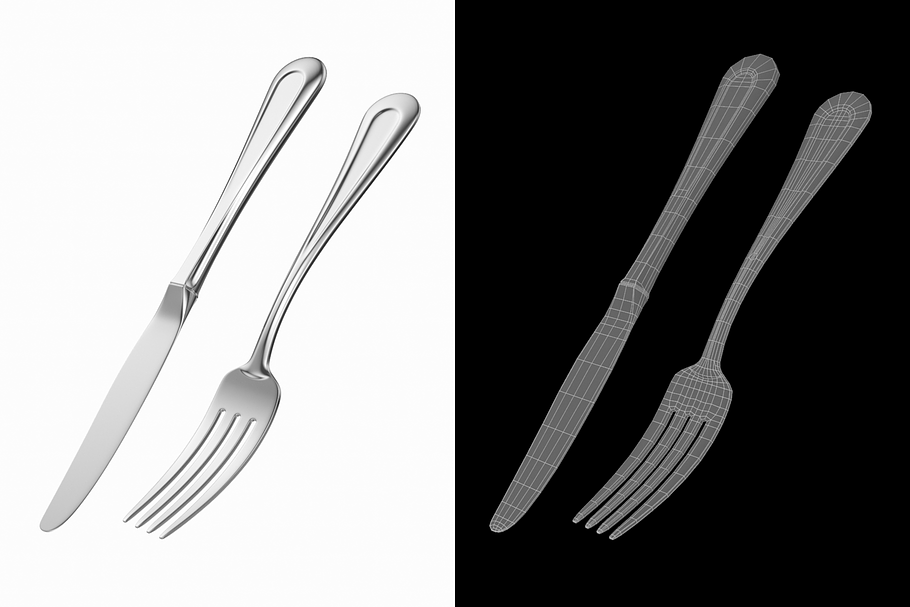 Classic Table Dinner Knife and Fork in Appliances - product preview 1