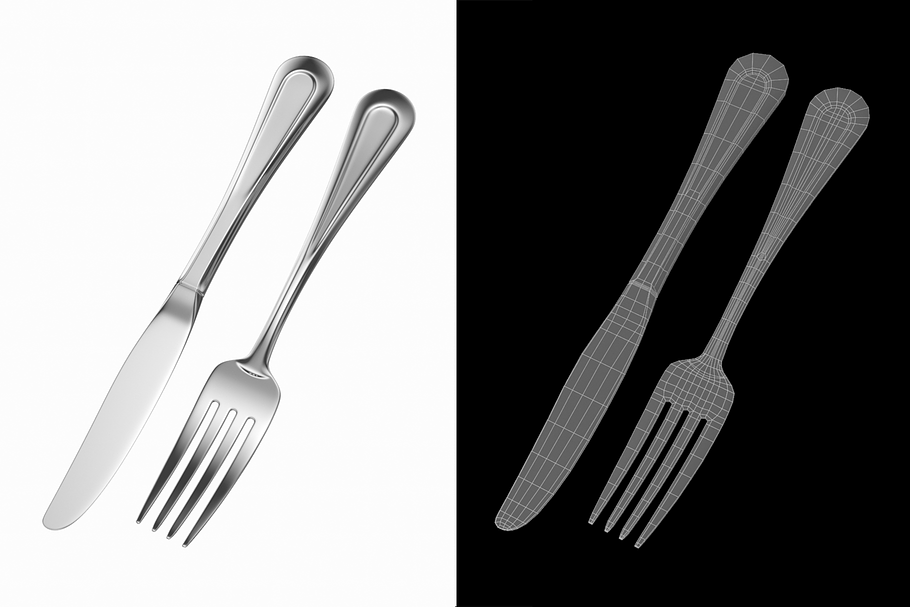 Classic Table Dinner Knife and Fork in Appliances - product preview 2